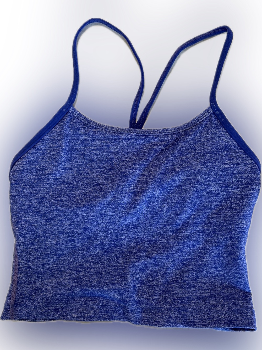 lululemon Power Y Tank Size 4 Blue Built-In Bra Yoga Pilates